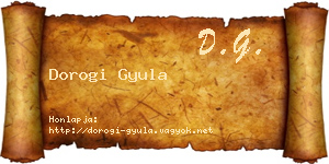 Dorogi Gyula névjegykártya