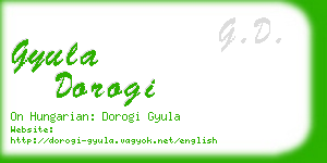 gyula dorogi business card